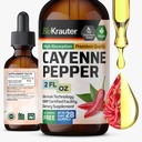 BIO KRAUTER® Cayenne Pepper Drops 684 mg - Pure Vegan Cayenne Pepper Supplementen 2 Fl.Oz 28 Days of Supply - Natural Capsaicin for Discompatitive Support - Alcohol & Sugar Free, Non-GMO