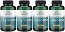 Swanson L-tyrosine - Aminozuur supplement het bevorderen van stress ondersteuning, cognitieve functie - helpt ondersteuning van de algehele hersenen gezondheid - (100 capsules, 500 mg Elke) 4 Pack