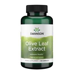 Swanson Olive Leaf Extract Capsules met 20% Oleuropein - Biedt Immuun Ondersteuning, bevordert Cardiovasculaire Systeem Gezondheid, en ondersteunt gezonde bloeddruk - (120 capsules, 500 mg Elke)