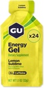 GU Energy Original Sports Nutrition Energy Gel, Vegan, Glutenvrij, Kosher en Dairy-Free On-the-Go Energy voor elke training, 24-Count, Lemon Sublime