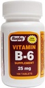 Vitamine B-6 25 mg, 100 tabletten, Watson Rugby - Koop Packs and Save (verpakking van 3)