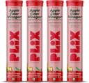 PLIX Apple Cider Vinegar Effervescent Tablets with The Mother, 700mg ACV with VIT B12, B6, Pack of 4 