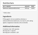 Selenium 200 μg (Selenomethionine) - 120 capsules - 4 maanden levering - dieetsupplement ter ondersteuning van de schildklier en het immuunsysteem - door MZ