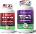 Ultimate Wellness Bundle: All-in-1 Sea Moss Advanced + Magnesium Glycinate for Energy, Immune, Sleep & Heart Health - 60ct Sea Moss Pillen + 90 Vegetarische Capsules