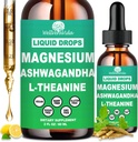 2 Pack Cortisol Supplement w. Magnesium L Theanine Ksm-66 Ashwagandha Vitamine K2 B6 D 3 Supplement, vloeibaar Magnesium voor Cortisol Verminder Detox Manager, Kalm Ontspannen & Balanced Hormone