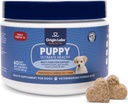 Oorsprong Labs Puppy Multifunctionele Ondersteuning DHA Omega 3 Supplement, Wild Alaska Zalm Visolie, Probiotica voor Gut Health, Immune Ondersteuning, Hart, Huid, Hersenen, Joint Health, Zalm smaak, 60 Zachte Kauwen