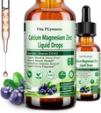 Calcium Magnesium Zink, Liquid Calcium Magnesium Citrate met vitamine D3 K2, B6, Omega-3, High Potency Liquid Magnesium Calcium Drops w. Kruidensupplement voor bot, spier, ontspanning, slaap, nerve