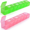 2 Pack Extra Large Wekelijkse Pillen Organisator, BPA Gratis Pillen Box 7 Dag met XL Compartiment voor Visolie, Reizen Vriendelijke Geneeskunde Organisator Pillenkast voor Vitaminen, Complementen