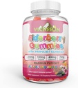 Zwarte Sambucus Vlierbessen Gummies met Propolis & Echinacea + Vitamine C Antioxidant Flavonoïden Immuunsysteem Booster voor Kid & Adult Vegan Vriendelijk Gearomatiseerd Raspberry. Aantal