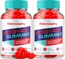 (2 Pack) KetoSophy Keto ACV Gummies - Advanced Weight Loss KetoSophy Keto Plus Gummies Apple Cider Vinegar KetoSophy ACV Gummies Weight Management Dieetsupplement Beoordelingen Mannen Vrouwen (120 Gummies)