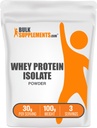 BulkSupplements.com Wei Proteïne Isolaat Poeder - Ongearomatiseerde Wei Proteïne Poeder, Voedingssupplement - Glutenvrij, 30g per portie, 100g (3,5 oz) (verpakking van 1)