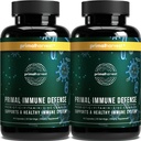 Primal Oogst Primal Immuun Verdediging: 10-in-1 Immuun Ondersteuning met Probiotica, Zink, Vitaminen C, B6, D3 & K2, Immuun Booster voor Volwassenen 60 Capsules (2-pack)