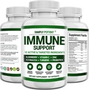 Immuun Support Supplement, 10 in 1 Immuun Booster Blend van Vlierbes, Vitamine C, Zink, Echinacea, Kurkuma, Probiotica & Antioxidanten voor Immuun Verdediging, Ademhalingsstelsel & Digestieve Gezondheid, 60 Pillen