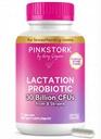 Pink Stork Borstvoeding Probiotica - 30 miljard CFU Multi stam Postnatale Probiotica voor borstvoeding Vrouwen - Ondersteuning van moedermelk & Gut Health, Postpartum Essentials, 30 capsules