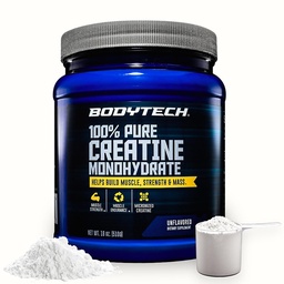 BODYTECH 100% Pure Creatine Monohydraat poeder - Premium Micronized Creatine voor verbeterde spierkracht en prestaties - Ondersteunt spieren, herstel en verhoogde Oefening (18oz/102 Servers)