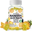 Magnesium Glycinate Gummies 2500mg - Suikervrij Magnesium Kaliumsupplement met Vitamine D, B6, CoQ10 voor Kalm Mood & Slaap Ondersteuning - 90 Ananas Gummies