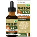 Poke Root Drops for Lymph System Support, Lymphatic Drainage Supplement for Lymphedema, 7 in 1 Formula with Goldenseal Extract for Immune Support, Dandelion for Detox & Cleanse. 2oz