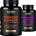 Magnesium Complex en Kurkuma Curcumine met BioPerine&Ginger - Magnesium Citrate 500MG - Spierontspanning, Slaap en Energie, Botdichtheid en sterkte, Hearth