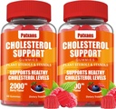 2 Packs Cholesterol Ondersteuning Gummies, bevattende 2000 MG van Plant Sterolen & Sterolen, Cholesterol Complex Gummies, Ondersteuning Gezonde Cholesterol Niveaus, Energie Ondersteuning, Gemengde Berry smaak, 120 Cts