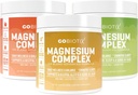 GoBiotix Magnesium Complex Powder Trio - 420mg, 60 Servers - Honey Citrus, Citroen Lime, Peach Tea