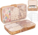 FYYY Weekly pil Organizer met labels,8 Compartments Travel Daily Pill Case Luchtdichte vochtdichte grote pil Box te houden vitamines, visolie, supplementen, Cotton Swab en Bandages-Brown