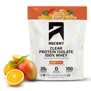 Ascent 100% helder Wei Proteïne Poeder - Post workout, Zero Artificial Flavors & Sweeten, Glutenvrij, 5.5g BCAA, 2.1g Leucine, Essentiële Aminozuren, Orange Mango, 20 Servers