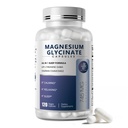 Magnesium Glycinate 850 mg Capsules met L-Theanine, kamille & GABA voor slaap, kalmte, spier, botgezondheid en immuunondersteuning, Magnesium voor vrouwen en mannen, Veganistan, hoge-absorptie, 120 telling