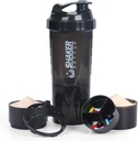 VECH Shaker Flessen voor eiwitmixen Workout Shaker Leak Proof Waterfles Non Slip 3 Laag Twist Off 3 OZ met Pillenbak voor opslag Proteïnepoeder Shake Fles 16 OZ Shake Cup (zwart)