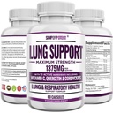 Longondersteuningssupplement voor Longreiniging & detox, uitgebreide formule - quercetine met bromelaïnenetelvitamine C K2 & 500 mg cordyceps voor longgezondheid, ademhalings- & bronchial ondersteuning, 60 capsules