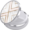 Nipichsha Pill Box, kleine pil geval voor portemonnee & Pocket, schattig reizen geneeskunde Organisator, draagbare geneeskunde Container houder om vitamines te houden, medicijnen, visolie & supplement, geometrie marmer