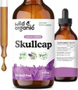 Wild & Organic Skullcap Herb Tinctuur - Skullcap Supplement for Mood Support - Relaxing Liquid Extract Drops - Vegan, Sugar & Alcohol-Free - 4 fl oz