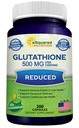 aSquared Nutrition Reduced Glutathion 500mg Per Serving Supplement -200 Capsules -L-Glutathione Antioxidant ter ondersteuning van de gezondheid van de lever en detox - Max sterkte poeder pillen om te helpen Immuun en hersenen functie