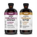 Norm's Farms Vlierbes Extract & Wellness Siroop Bundle 2 PK - Immune Support Vlierbes Siroop voor kinderen en volwassenen - Made in USA, Pure, Potent, Natural Ingredients, Vegan, Gluten-Free, Non-GMO - 8 Oz