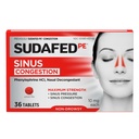 Sudafed PE Sinus Congestie Relief Tablets, Maximale Sterkte, Niet-Drowsy 10 mg Fenylefrine HCI Decongestant voor Sinusdruk & neuscongestie Relief, Vanwege koude of allergieën, 36 st.