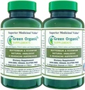 Green Organic Supplements Butterbur, Feverfew, Analgetic, Painkiller, & Heather Suppressor, 90 VCaps, High Absorbable, Non-GMO, Glutenvrije (pakket van 2)