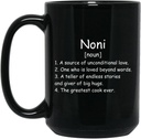 Noni Noun Coffee Mug (Zwart) - Noni Definitie Mug - Cadeau voor Noni - Verjaardagsgeschenken voor Noni - Noni Cadeaus - Moederdag Cadeau - Kerstcadeau 15oz