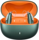Oplaadbare Bluetooth Hoortoestellen voor licht tot ernstig gehoorverlies - OTC - Smart Fitting - RIC (Receiver-in-Canal) Ontwerp met geluiddemping - Inclusief laadbox, groen