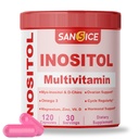 Myo & D-Chiro Inositol Multivitamine Capsules, 2000mg Myo-Inositol & 50mg D-Chiro Inositol 40:1 Blend, Vitamine B8 Supplement voor Vrouwelijke Hormonen (120 Capsules)