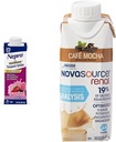 Nepro Nutrition Shake for Dialyse Patiënten met 19g Proteïne, 420 Calorieën, Gemengde Berry, 24 Tel en NOVASOURCE Nierformule voor Dialyse Patiënten met 475 Calorieën, 22g Proteïne, Mocha, 24 Tellen