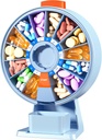 Zoksi Grote pil Organisator, Dagelijkse pil Box voor 7 of 14 dagen, Wall-Mountable Pill Dispenser Hold voor Geneeskunde, Vitamine of Supplementen, Weekly Pill Case met Easy Press Button (Blauw)