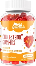 Cholesterol Supplementen met 1500 Mg Plant Sterolen & Stanols, Cholesterol Ondersteuning Gummies, Cholesterol Complex Gummies, Onderhoudt Normale Niveaus, Gemengde Berry Smaak, 60 Tellen