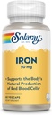 SOLARAY Iron Capsules 50mg - Iron Supplement for Women and Men w/Parsley and Yellow Dock Root, Supports Body's Natural Production of Red Blood Cells, 60 dagen garantie, 60 porties