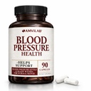 Bloeddrukgezondheid - helpt de bloeddrukniveaus te ondersteunen - voor gezonde hart-, cholesterol- en cardio-ondersteuning - vitamines en kruiden - non-GMO en glutenvrij - dieetsupplement - 90 capsules
