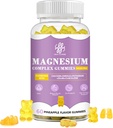 iMATCHME Magnesium Glycinate Gummies met Magnesium Malate, Taurate, Citrate, Kalium Complex Supplement met CoQ10, Calcium, Ondersteuningen voor geheugen, bot, Kalm, Slaap, 60 Ananas Gummies