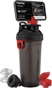 Hydra Cup JailBreak 28 oz Shaker Bottle voor eiwitshakes, Shaker Bottle met handvat & Ball Blender, Shaker Cup met telefoonhouder voor uw auto, reizen te gaan, BPA gratis (zwart/rood)