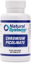 Chroom Picolinaat 200 Mcg 100 tabletten door natuurlijke systemen - Chroomsupplementen voor actieve levensstijl - Uitstekende absorptie Chroom Supplement - Non Sugar Chroom Capsules