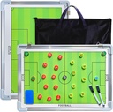 Pure Vie Magnetic Voetbal Coaching Tactics Board, Portable Soccer Clipboard voor Coaches Voetbal Droog Wissen Whiteboard Strategie Tactical Blackboard Voetbal Coach Board met Speler Markers, Pen en Wiser
