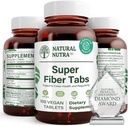 Natuurlijke Nutra Super Fiber Supplement, bevordert spijsverterings- en cardiovasculaire gezondheid, Beheert gewicht, Beschermt de huid gezondheid, Boost hart gezondheid en immuunsysteem, Niet GGO, Glutenvrij, Veganistisch, 100 Veganistisch
