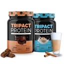 Nutrology TRIPACT Proteïne - Premium Nutrition Shake - Non-GMO Grass Fed Whey Protein,Plant Proteins,Green,Superfoods & Probiotics - 5g BCAAs - Romige Chocolade & VanillaLatte w/Cinnamon 1.5lb Elk