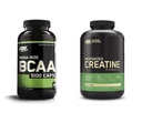 Optimale Voeding Instantized BCAA Capsules, Keto Vriendelijk vertakte keten Essentiële Aminozuren (400 Telling) met Micronized Creatine Monohydraat Poeder, Unflavored (120 Servers) - Bundle Pack